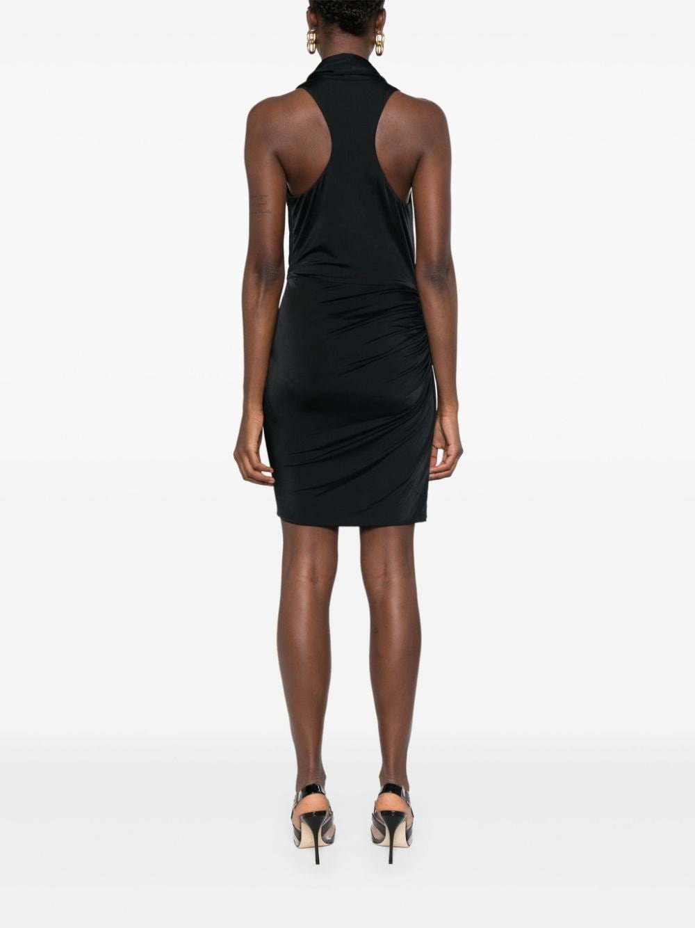 cowl-neck mini dress - 4