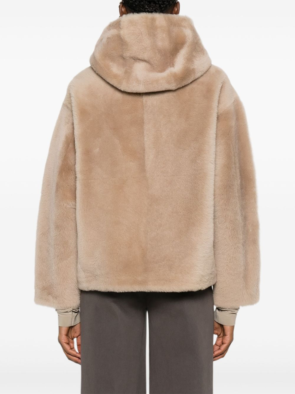 hooded shealing jacket - 4