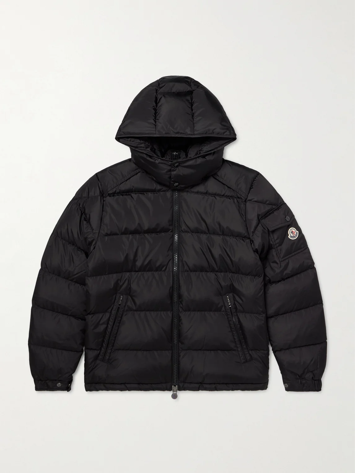 Maya Logo-Appliquéd Quilted Shell Hooded Down Jacket - 1
