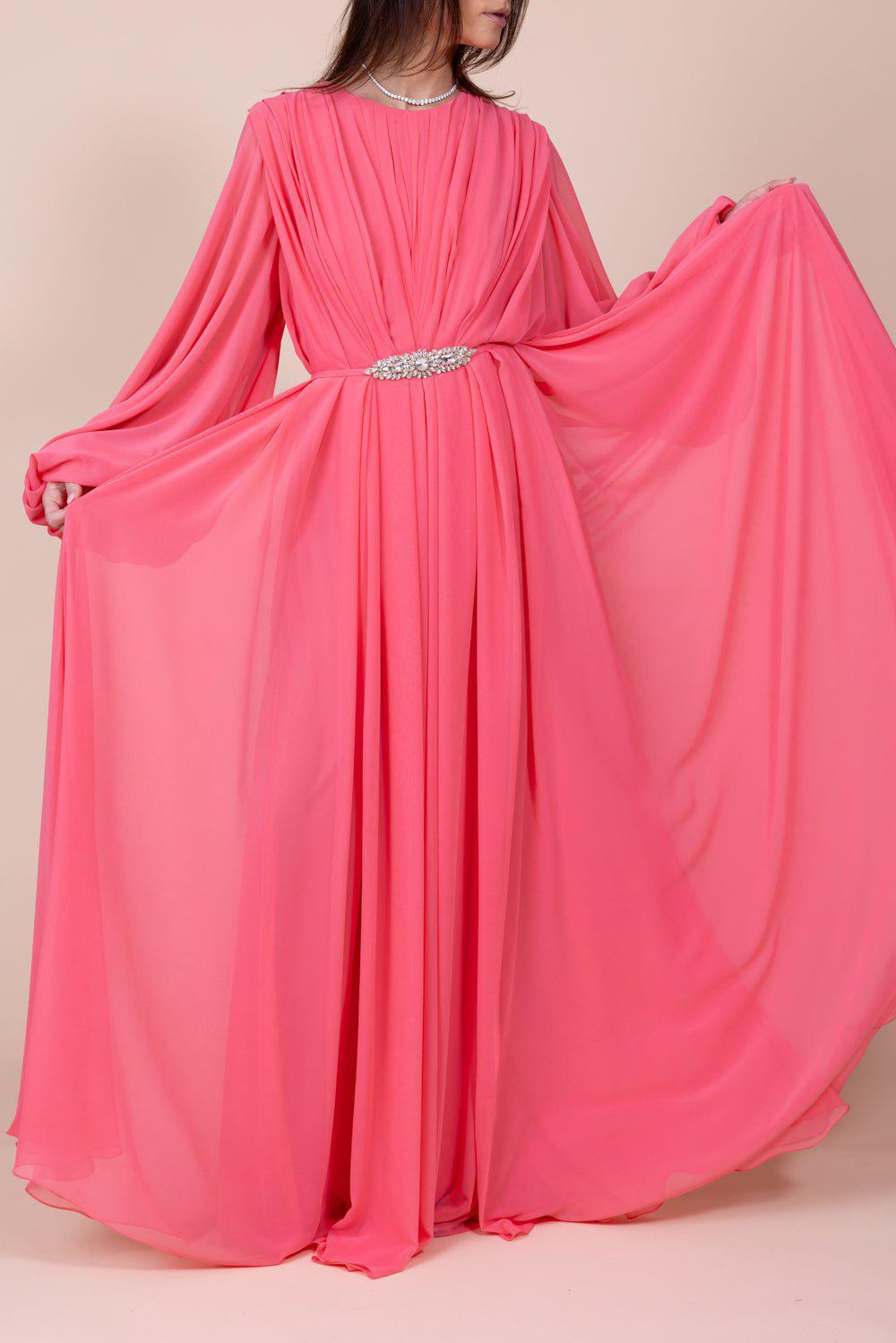 Bubble Sleeve Gown - Stawberry - 3