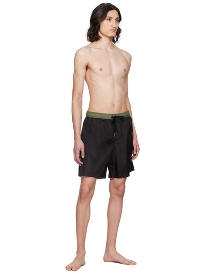 Moncler Black 'Slow Living And Good Vibes' Swim Shorts outlook
