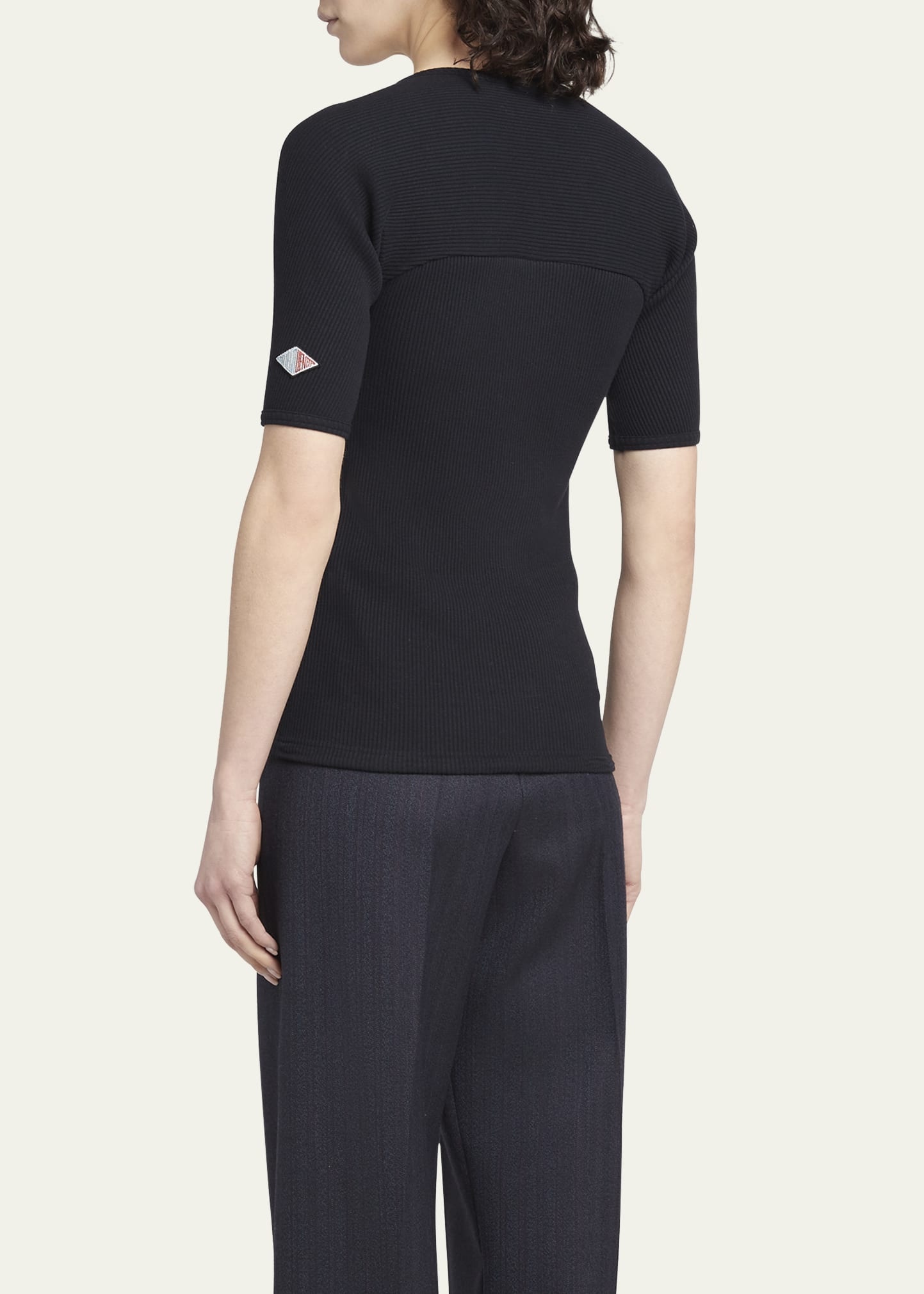 Ribbed Compact Cotton Jersey Top - 3