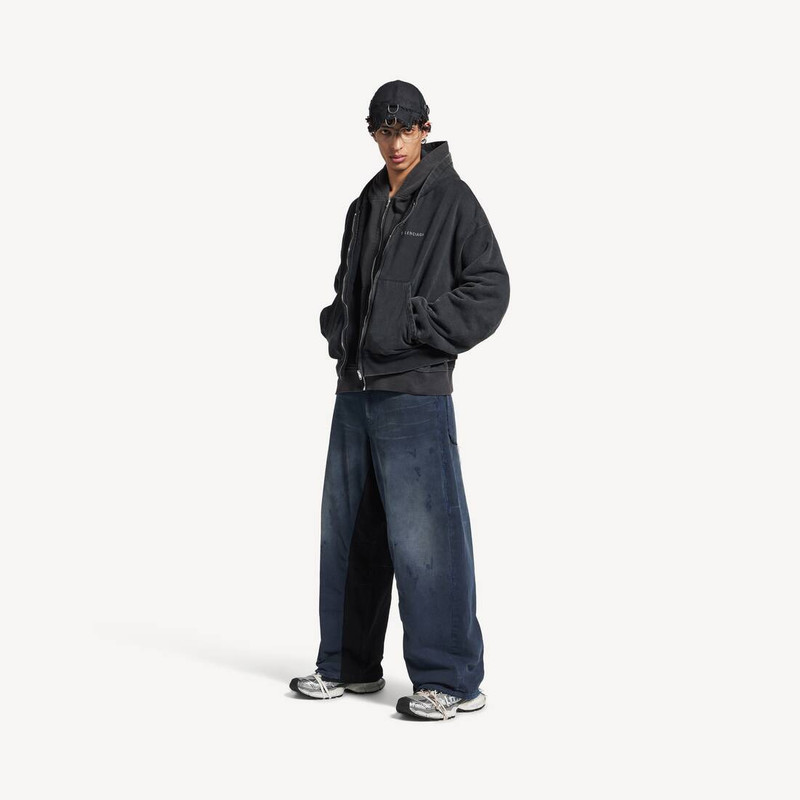 BALENCIAGA Men's Patched Baggy Pants in Navy/dirty Dark Blue outlook