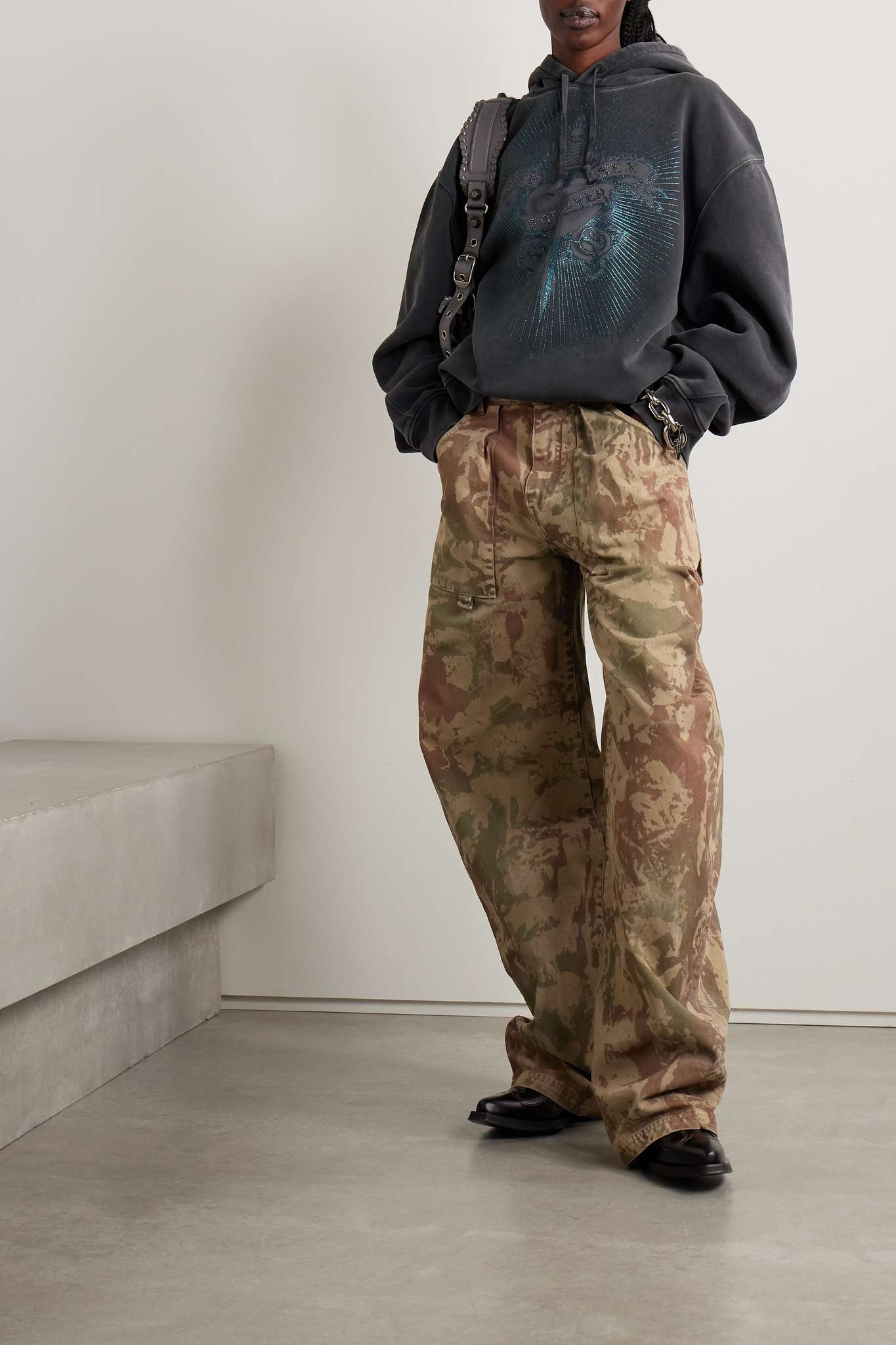 Effie camouflage-print cotton-twill wide-leg pants - 2