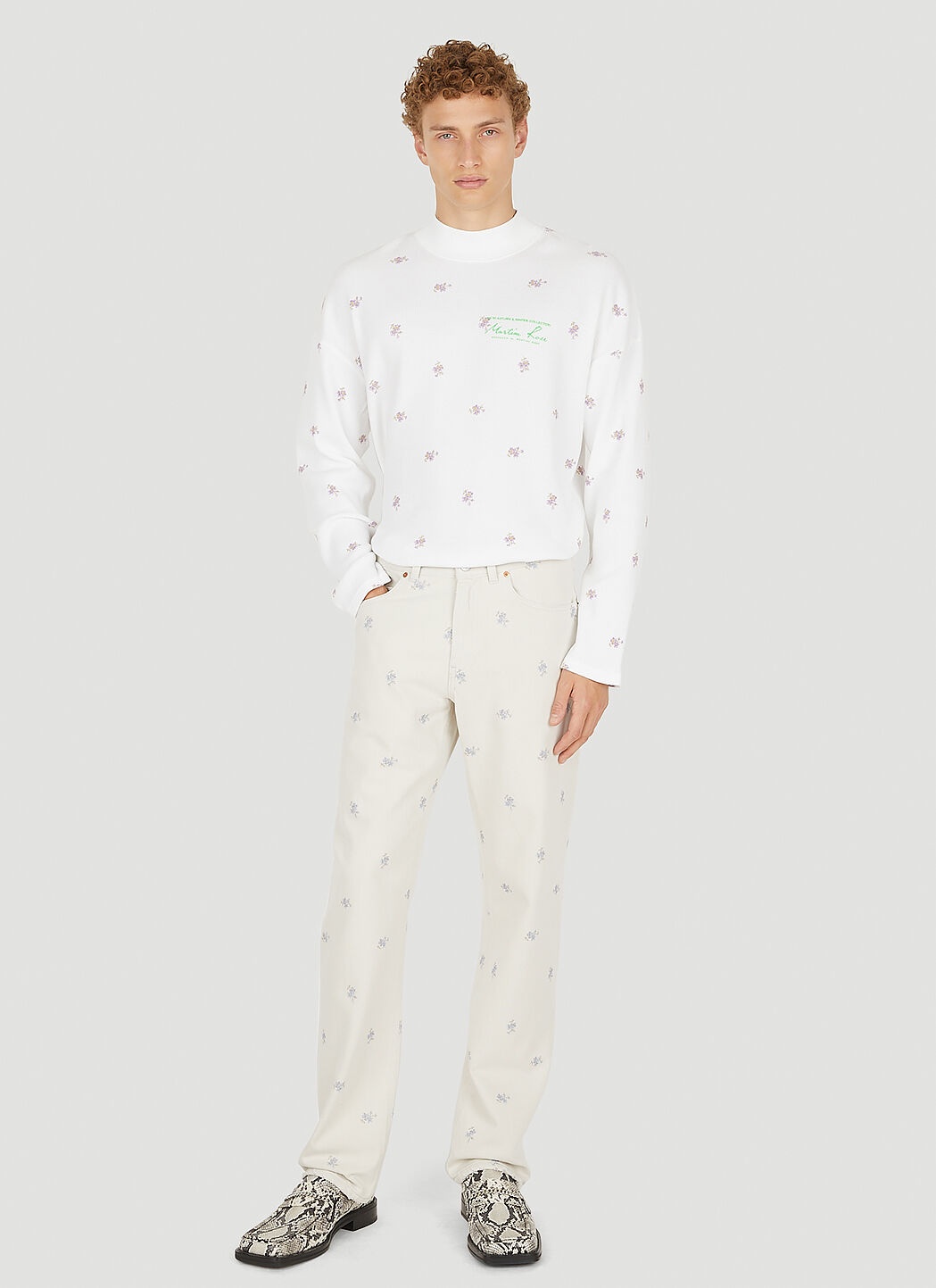 Relaxed Floral Print Jeans - 2