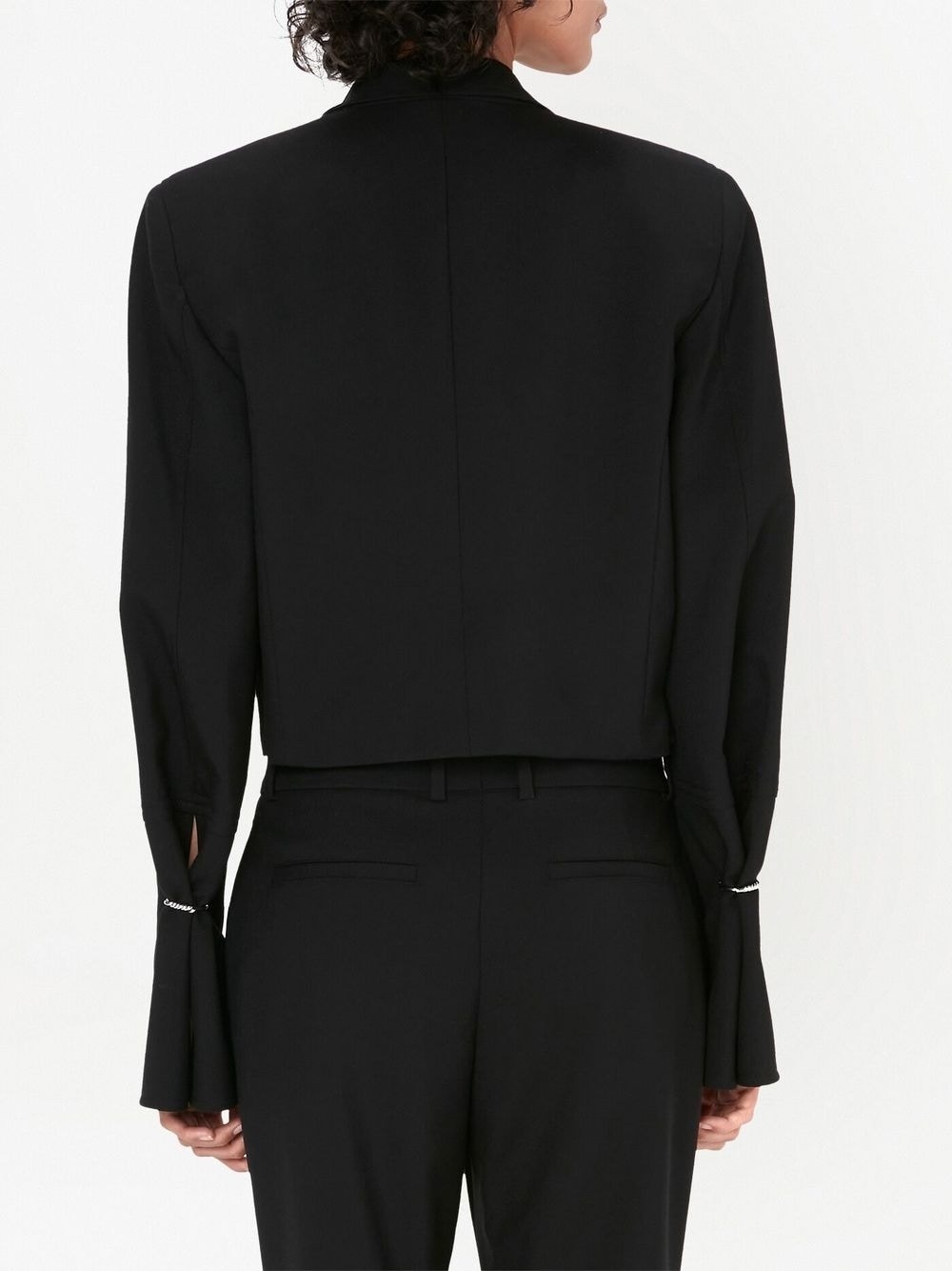 ring-detail cropped blazer - 4