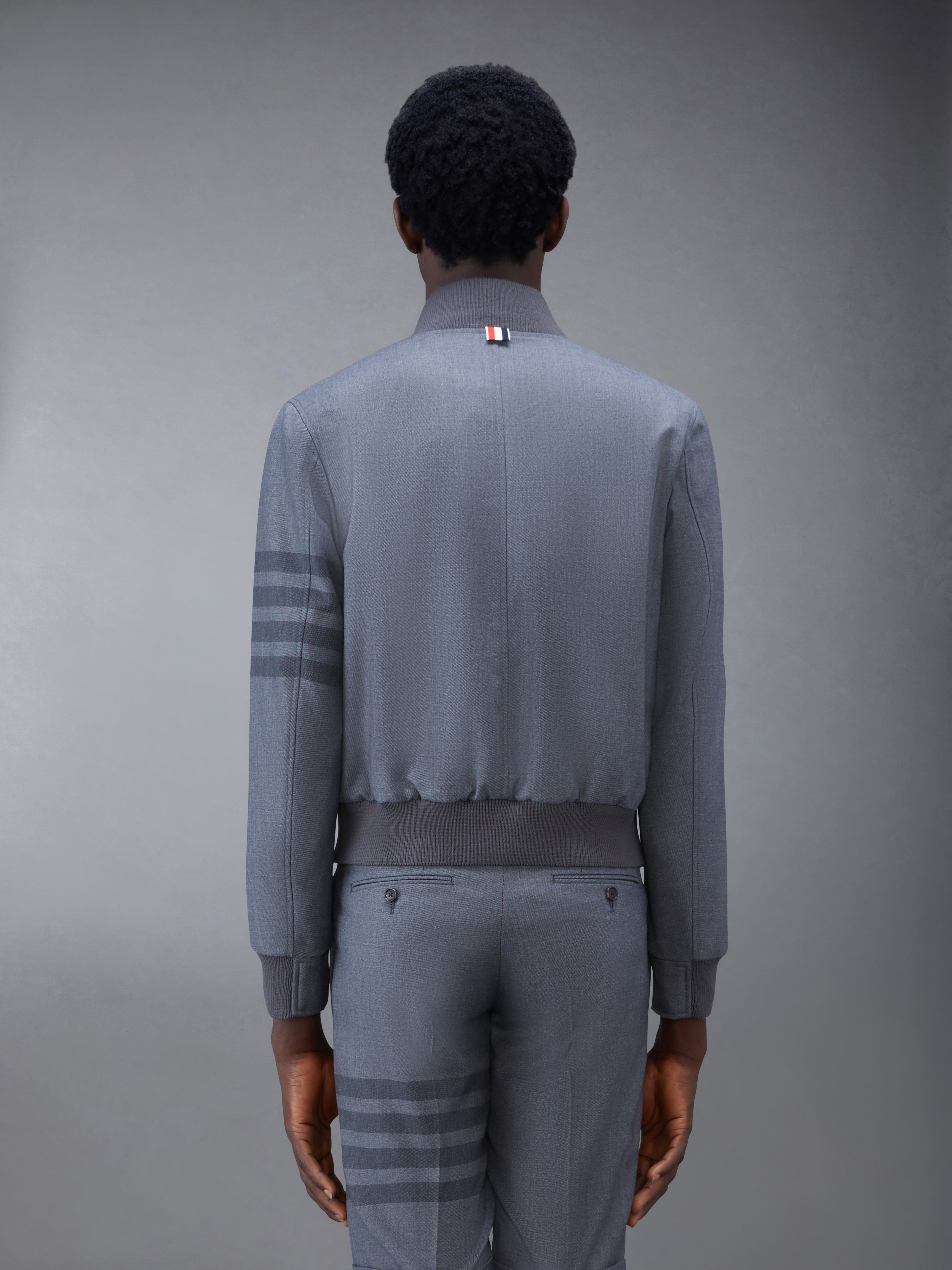 4-Bar Ribbed Knit Blouson Jacket - 2
