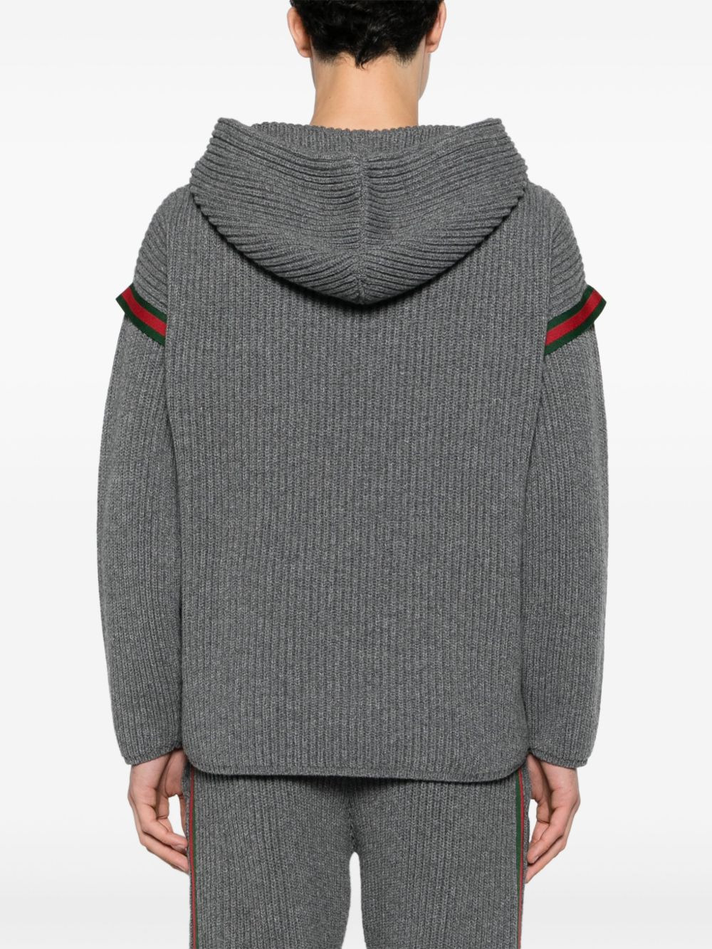 cashmere ribbed-knit hoodie - 4