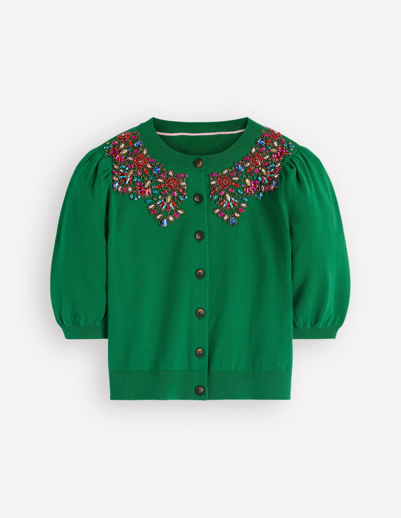 Nadia Embellished Cardigan-Green 1
