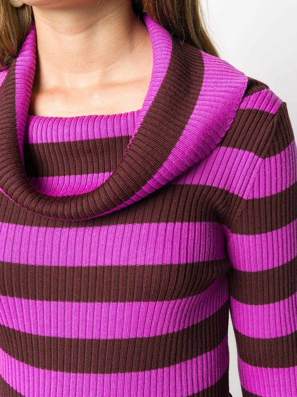 cowl-neck striped jumper - 5