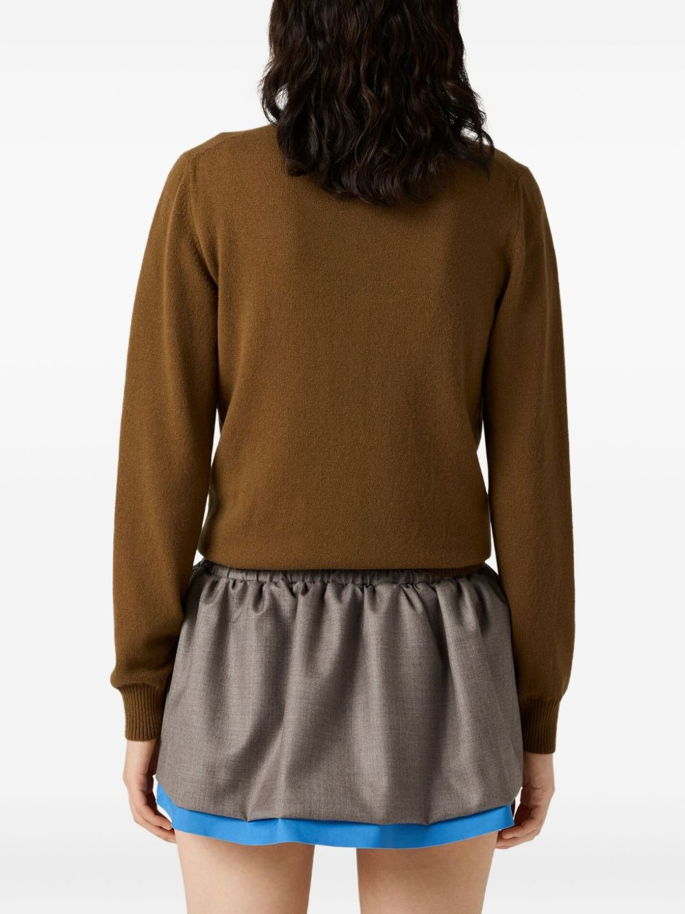 shirt-collar cashmere cardigan - 3