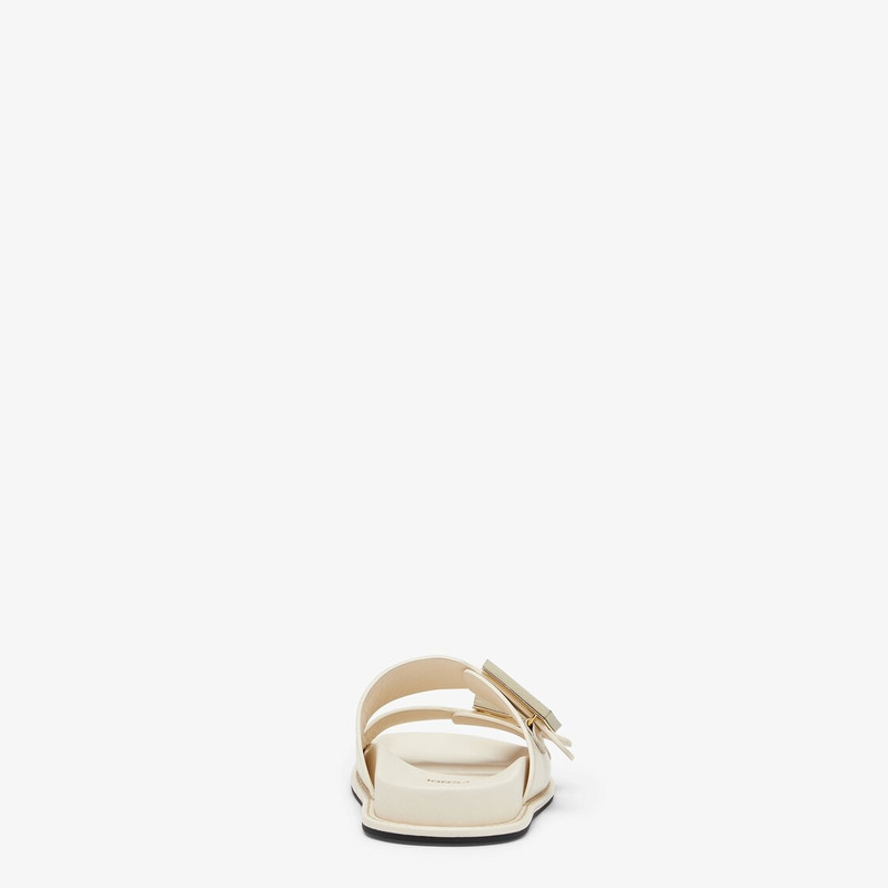 FENDI White leather slides outlook