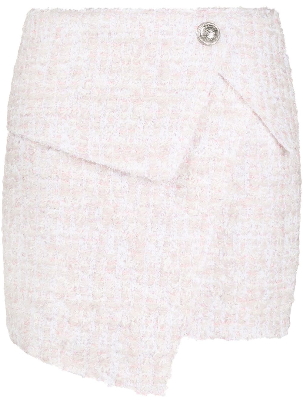 asymmetric bouclé skirt - 1