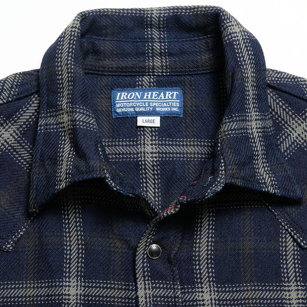 INDIGO PLAID WESTERN SHIRT - IHSH-411 - 4