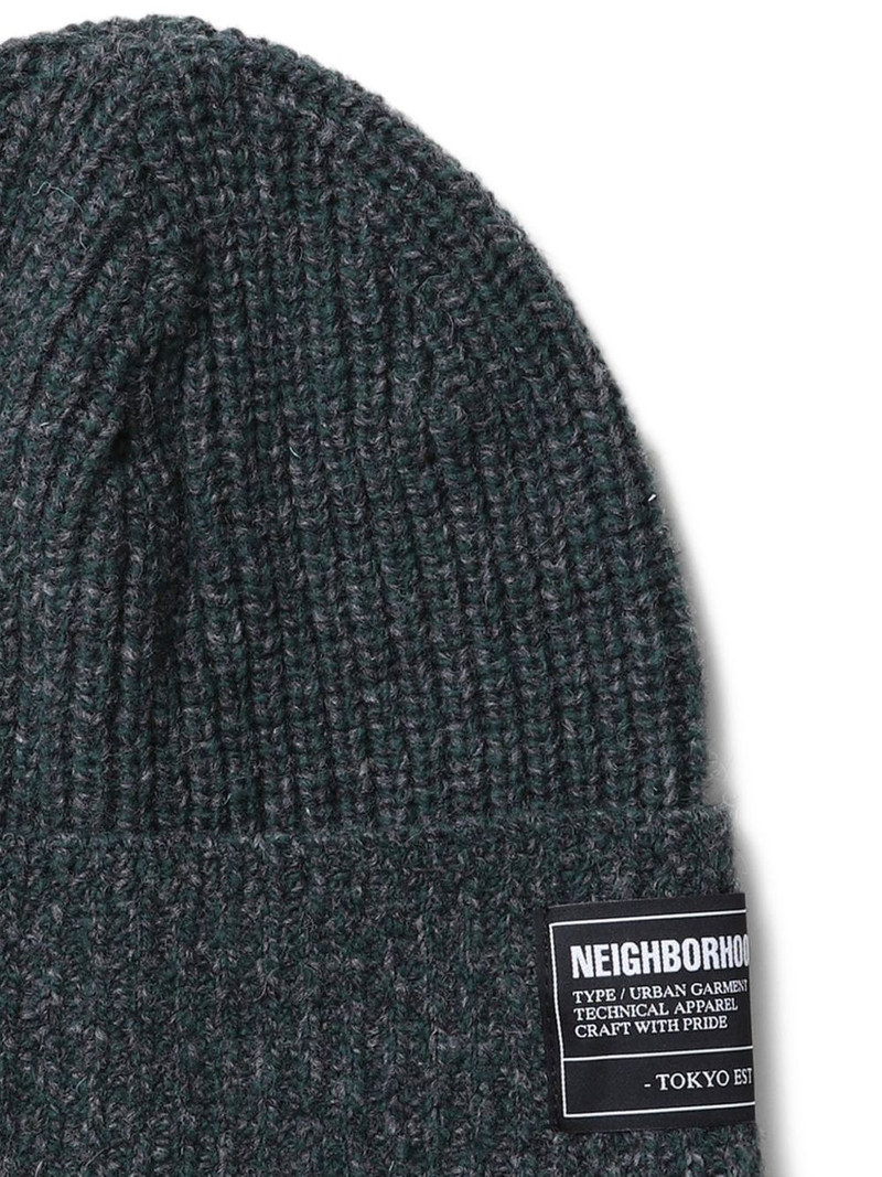 NEIGHBORHOOD ribbed label beanie hat outlook