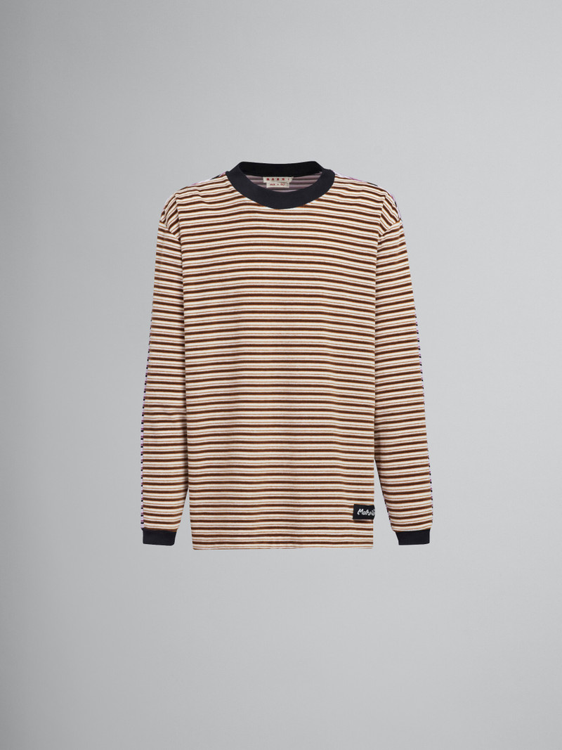 STRIPED VELOUR LONG-SLEEVED T-SHIRT 1