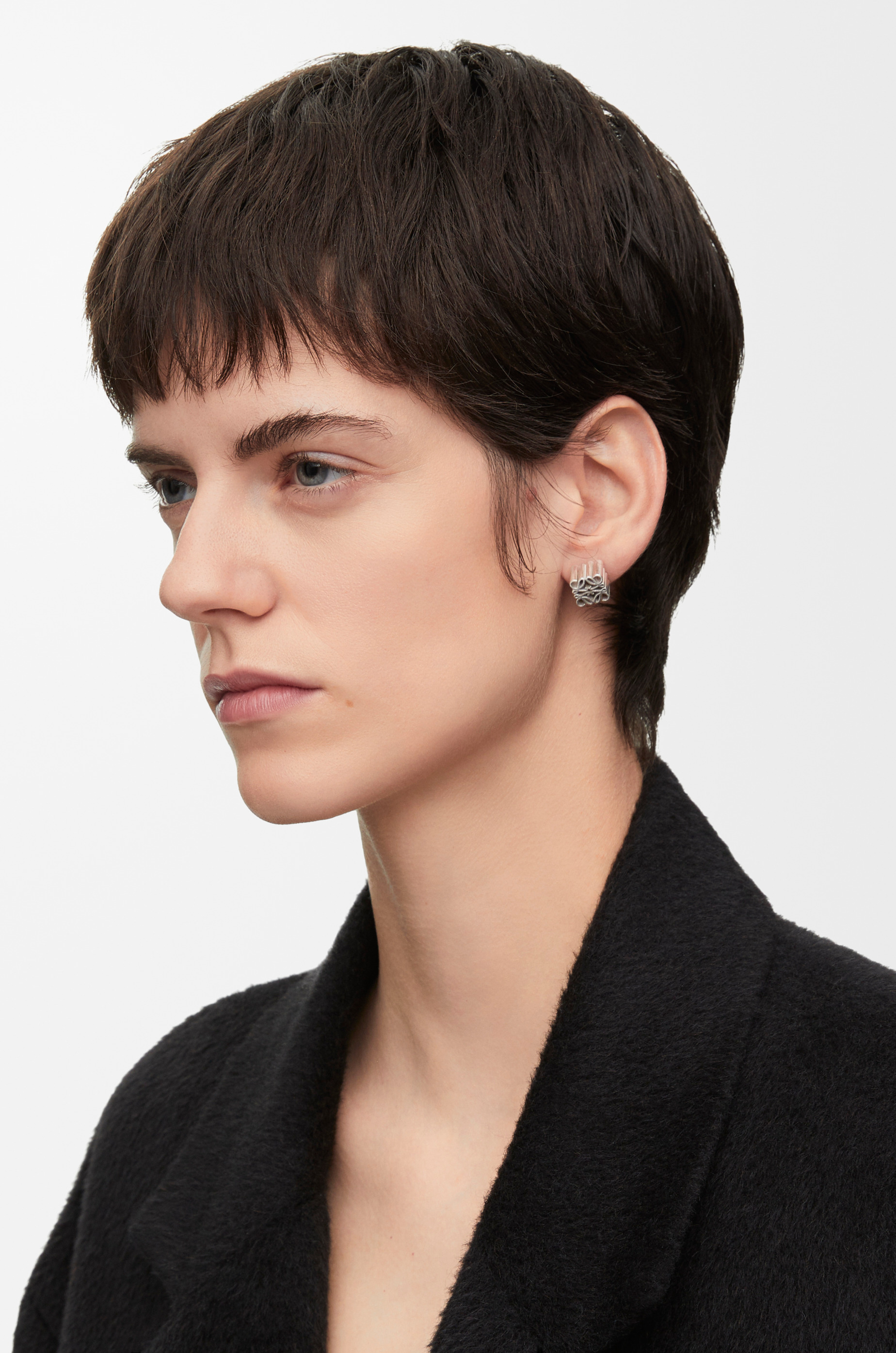 Anagram stud earrings in sterling silver - 2