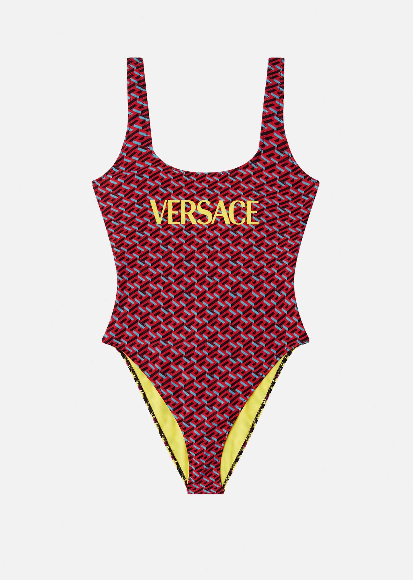 Greca Signature Print One-Piece Swimsuit - 1