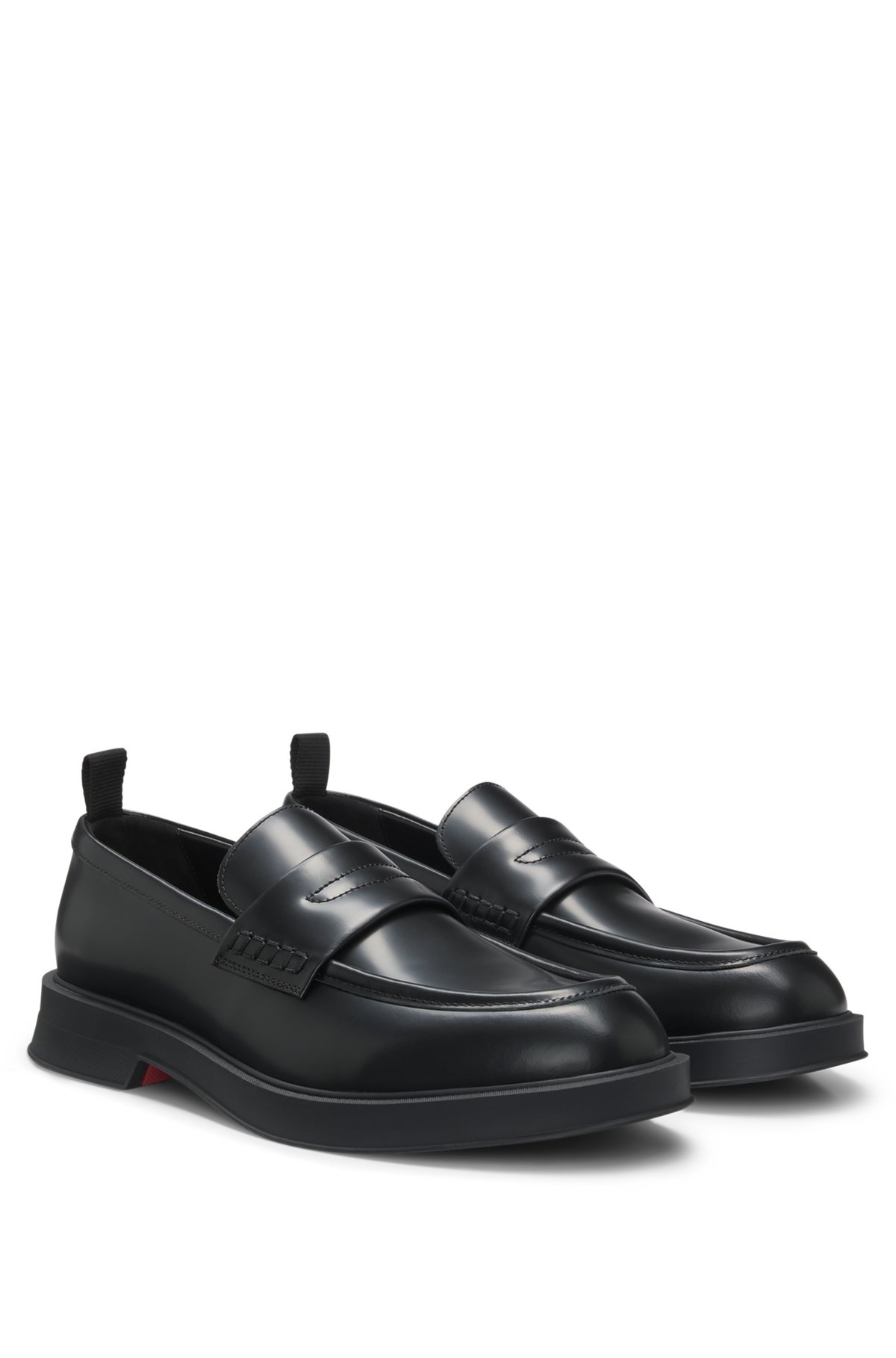 BRUSH-OFF LEATHER LOAFERS WITH PADDED STRAP - 2