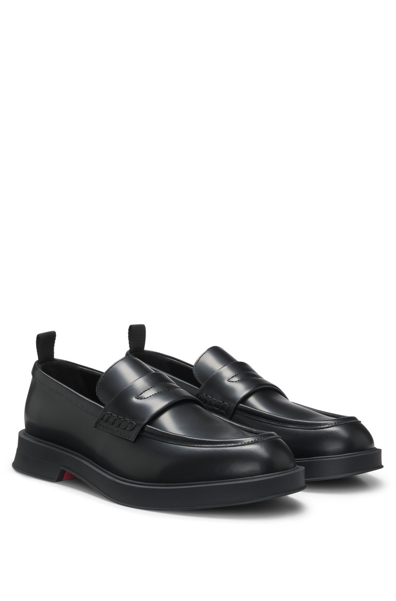 BRUSH-OFF LEATHER LOAFERS WITH PADDED STRAP 2
