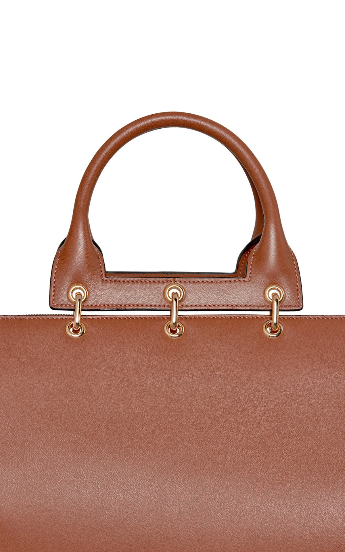 Small Amethyst Bag in Cognac Nappa Leather - 5
