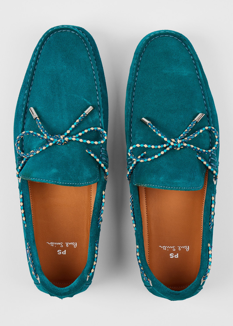 Petrol Green 'Springfield' Suede Driving Loafers 5