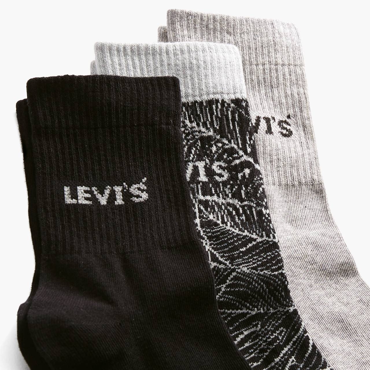 LEAF STENCIL SHORT CUT SOCKS (3-PACK) - 2