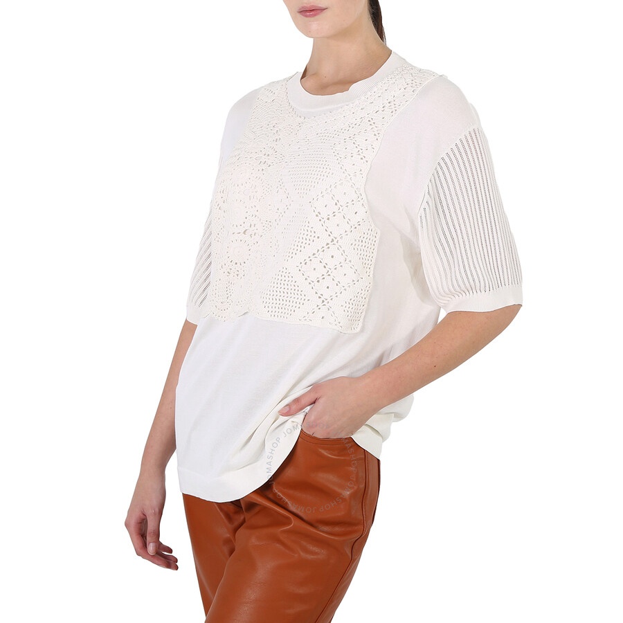 Chloe Ladies Iconic Milk Crochet Patch Shirt - 4