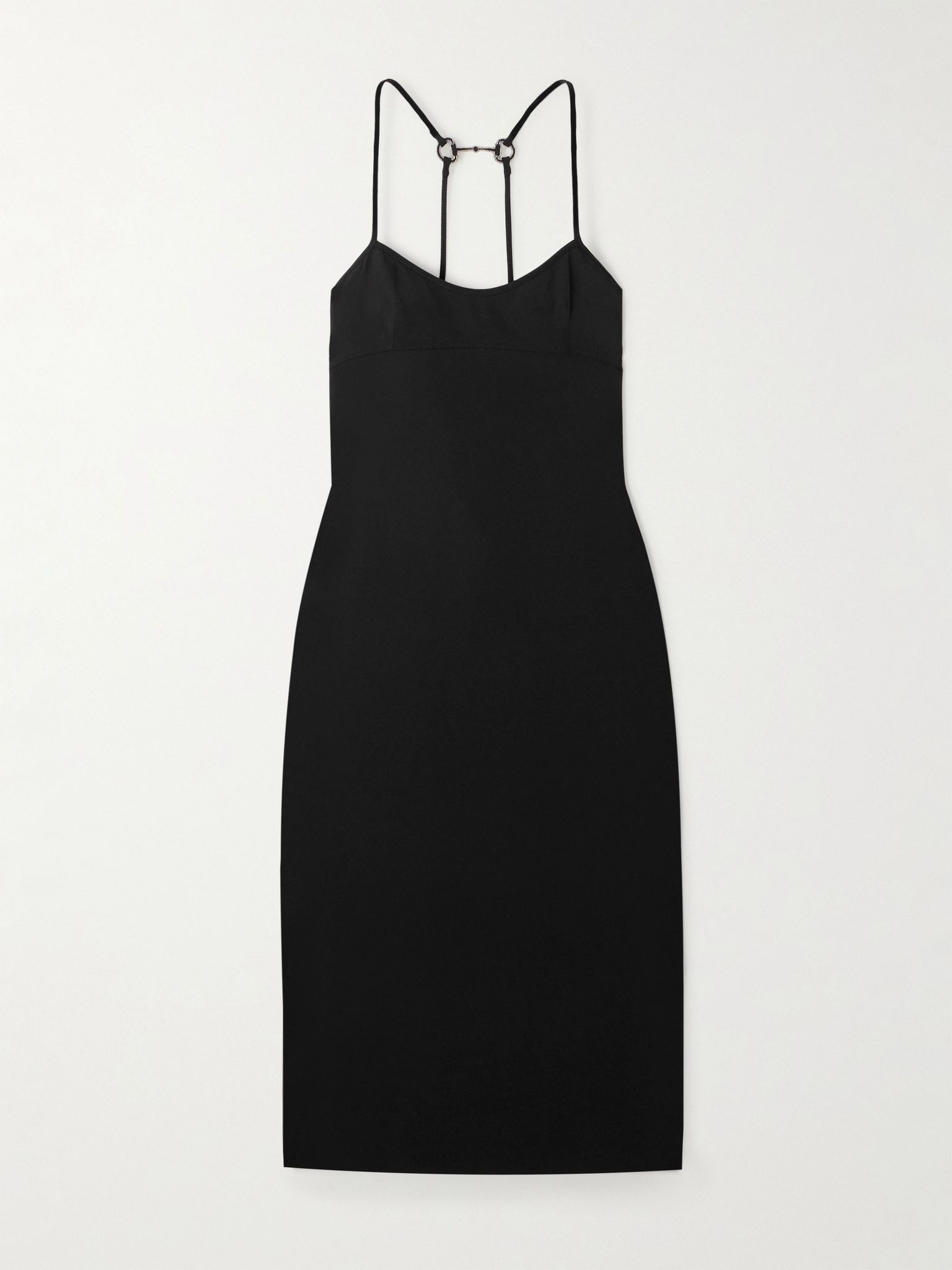 Embellished crepe midi dress Black - 1