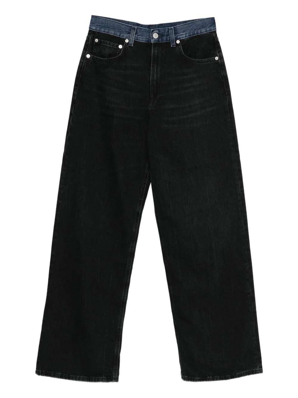 contrast-waistband jeans - 1