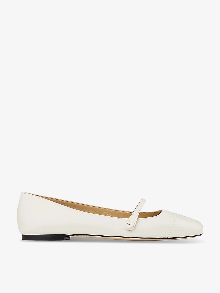 Elisa pearl-embellished patent-leather ballet flats - 1