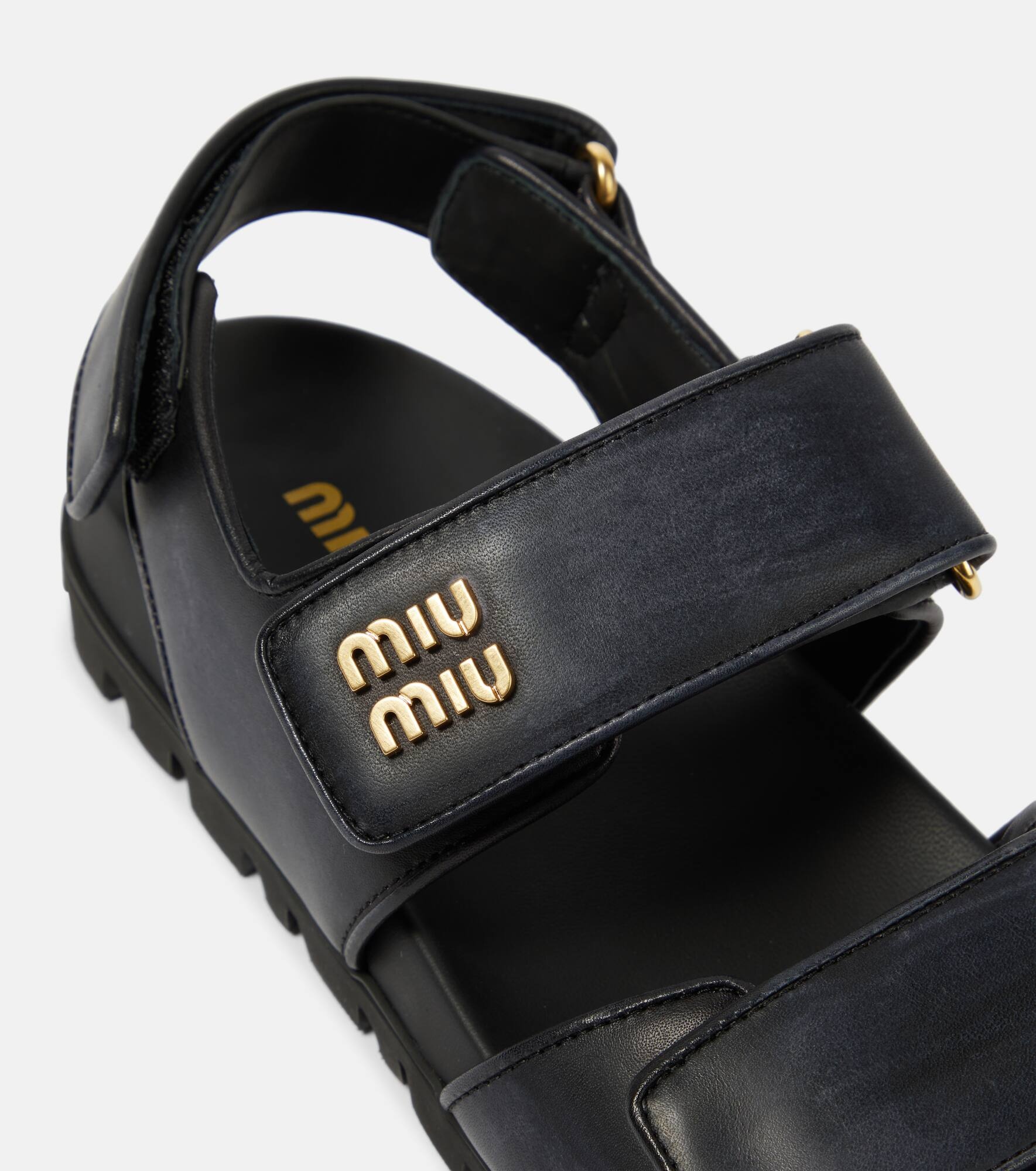 Logo leather sandals - 6
