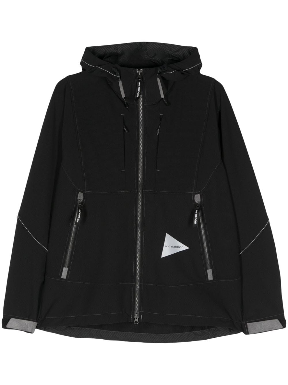 logo-print hooded jacket - 1