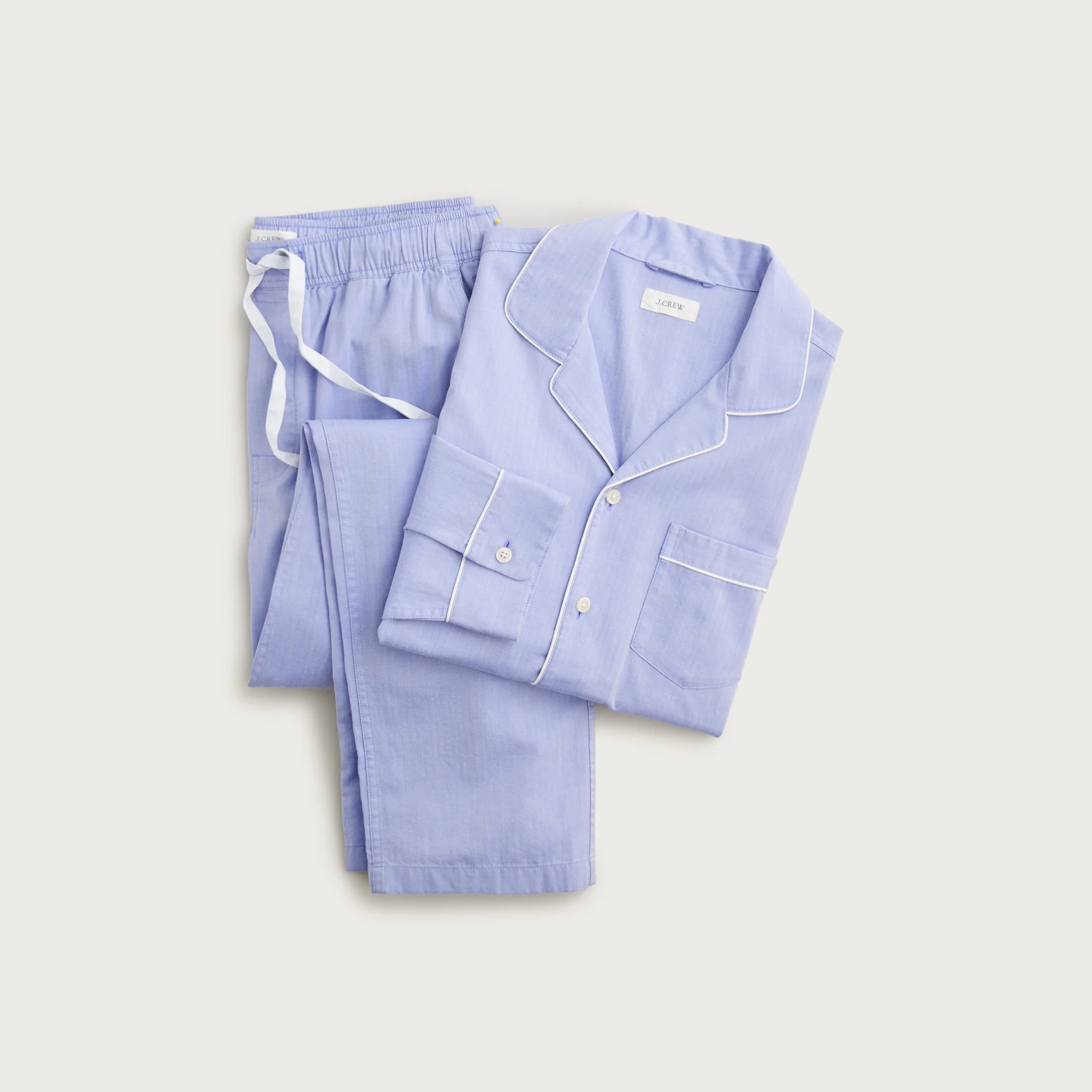 Pajama set in cotton herringbone - 1