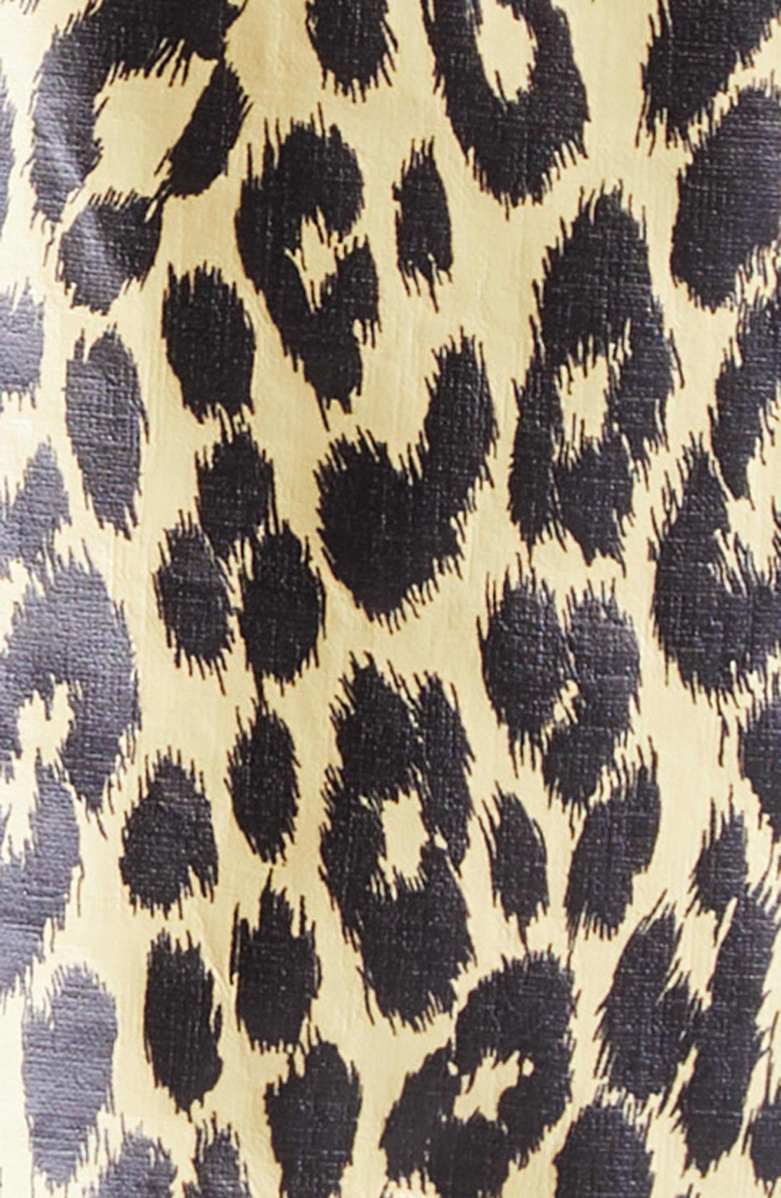 Jil Sander Leopard Print Coated Linen Crop Jacket in Canvas Beige at Nordstrom - 6