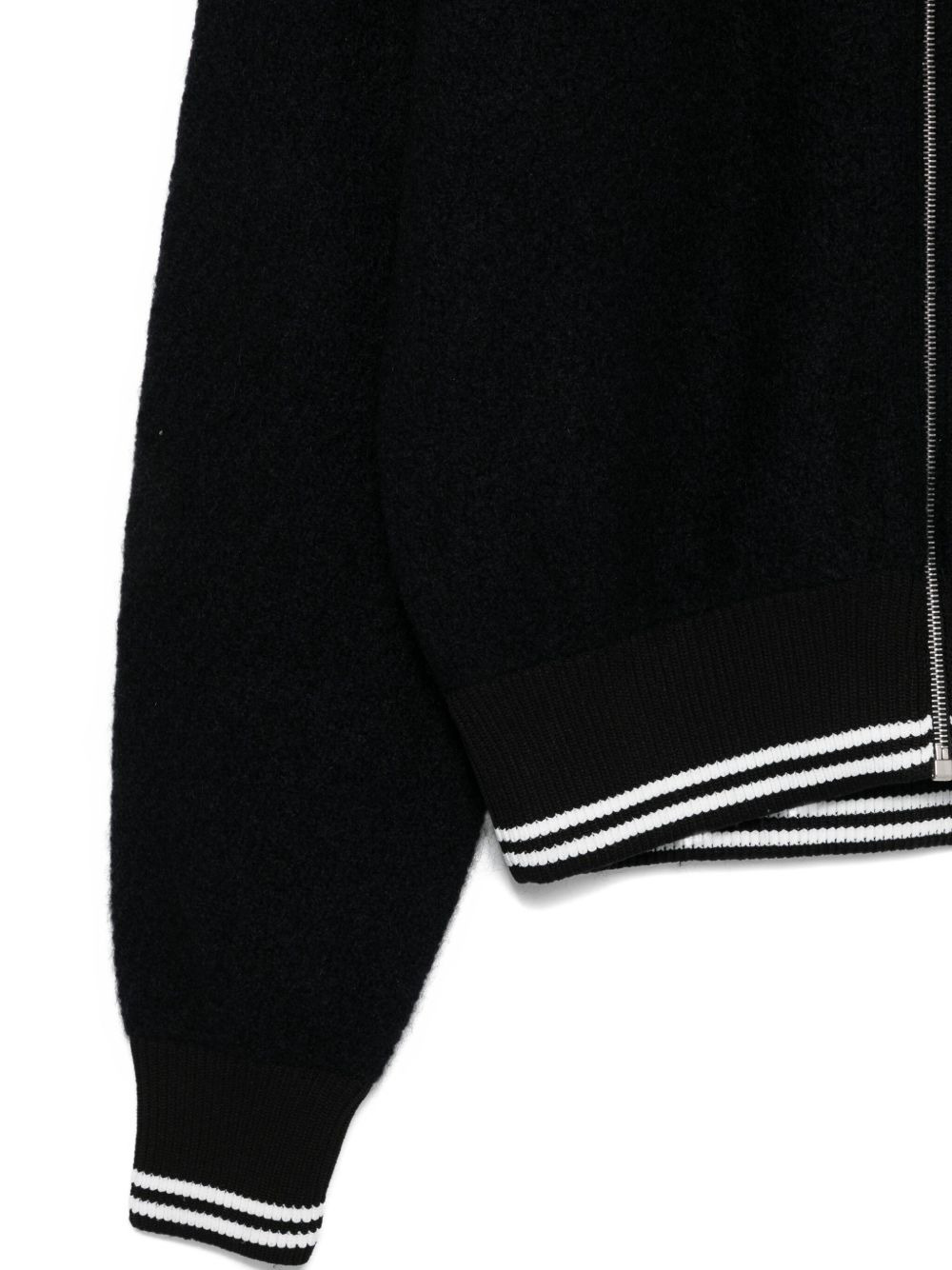 zip-front ribbed-trim cardigan - 3