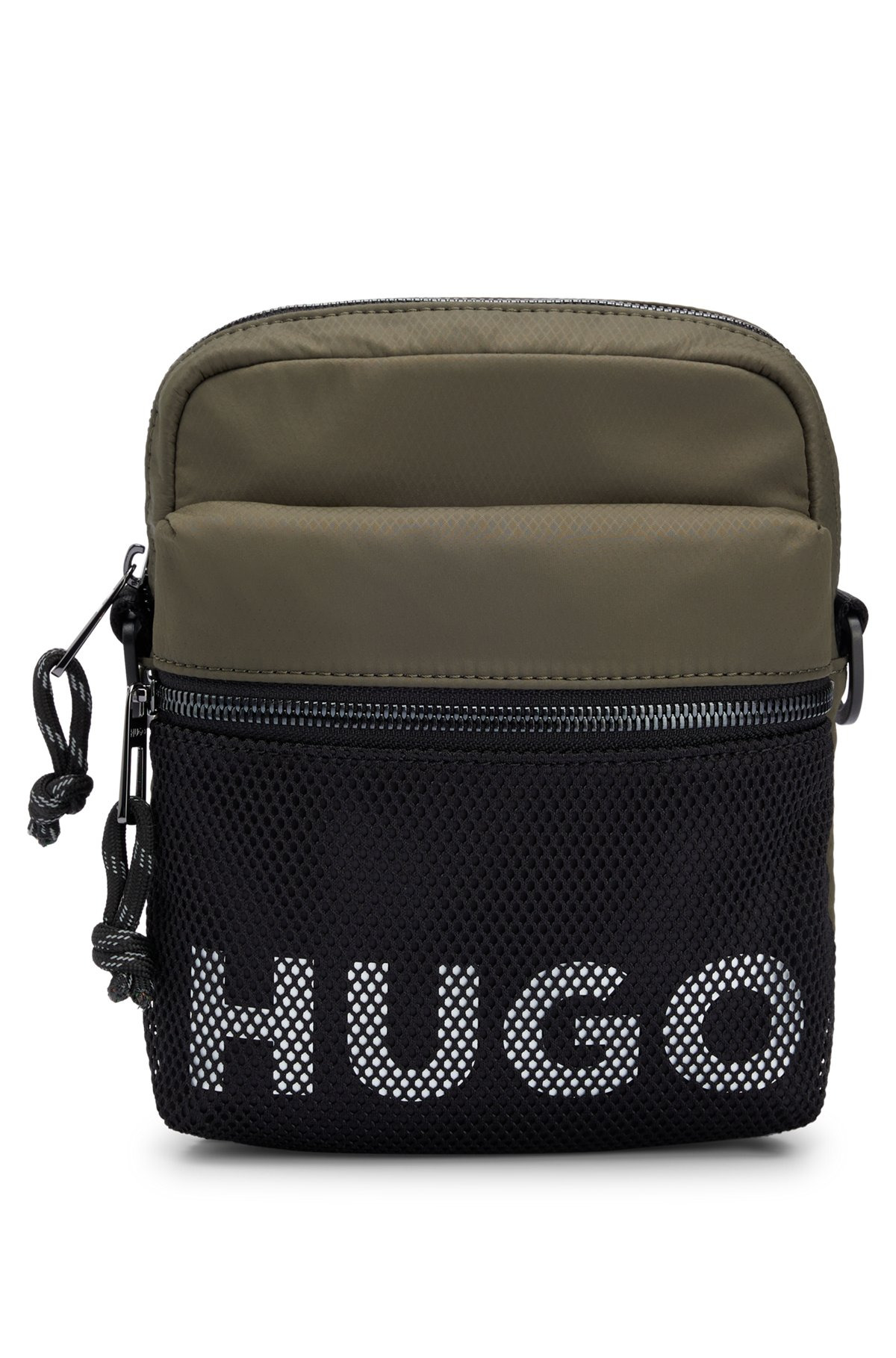 REPORTER BAG WITH CONTRAST LOGO AND MESH OVERLAY - 2