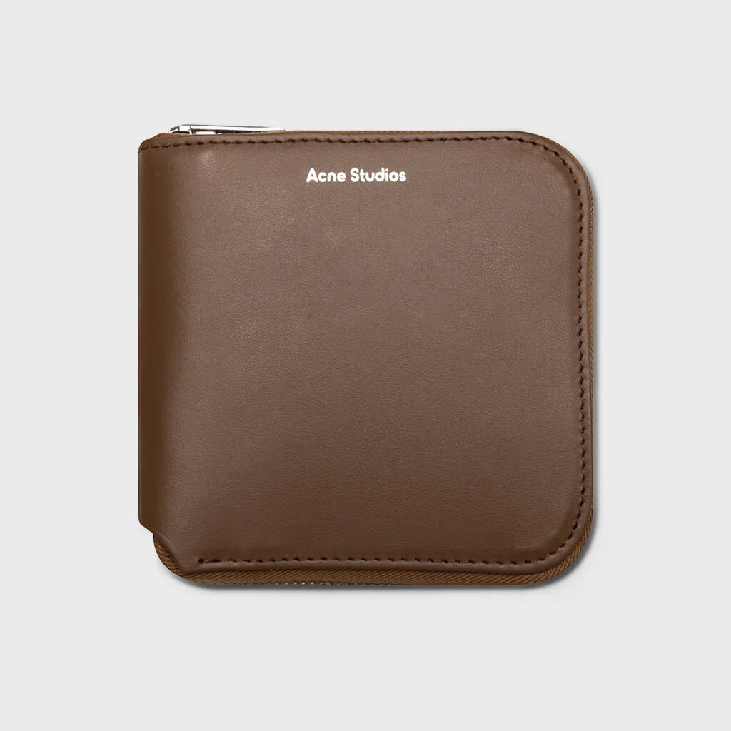 ZIPPED WALLET - CAMEL BROWN - 1