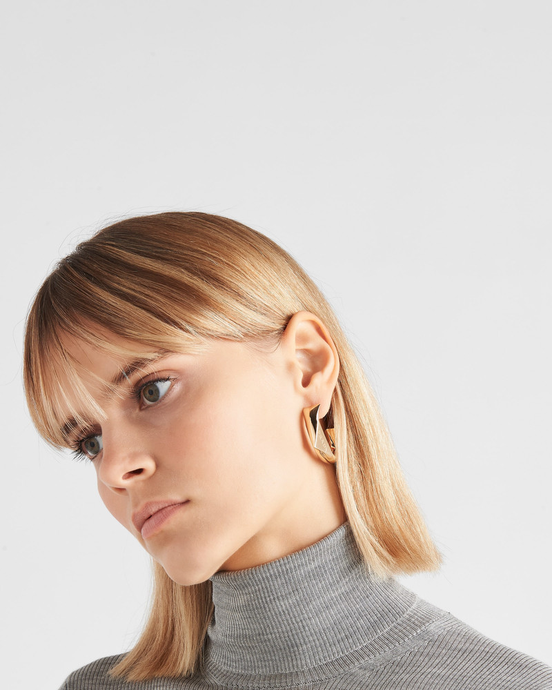 Prada Eternal Gold medium earrings in yellow gold outlook