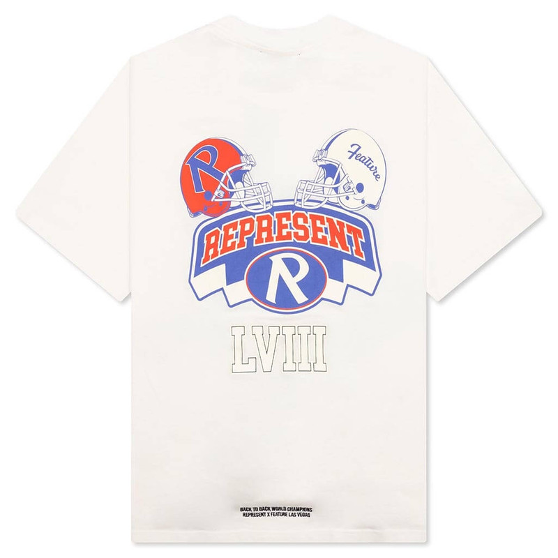 REPRESENT FEATURE X REPRESENT CHAMPIONS T-SHIRT - FLAT WHITE outlook