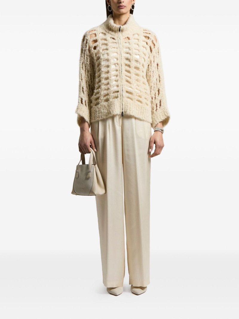 PESERICO geometric cut-out cardigan outlook