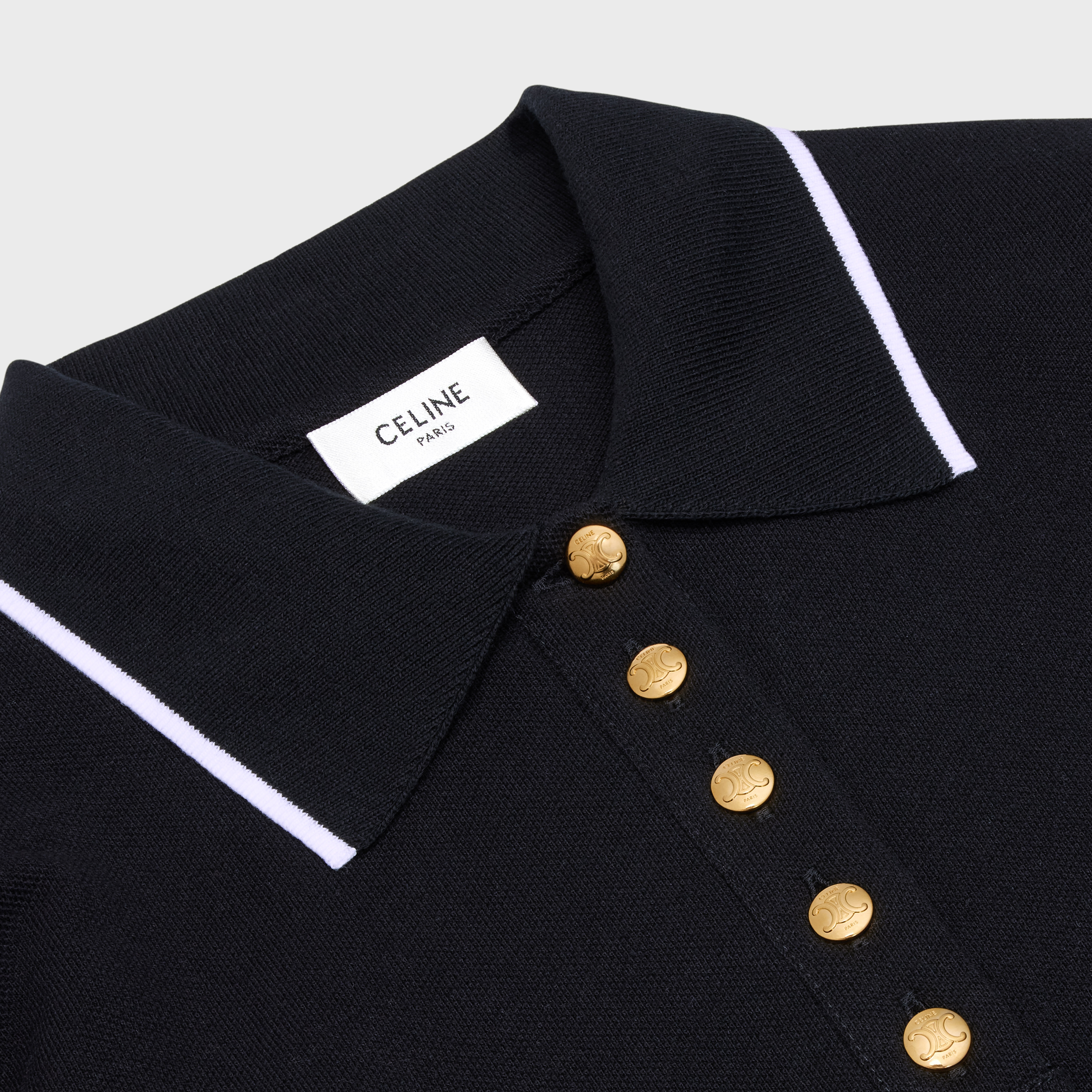 cropped triomphe polo shirt in cotton piqué - 3