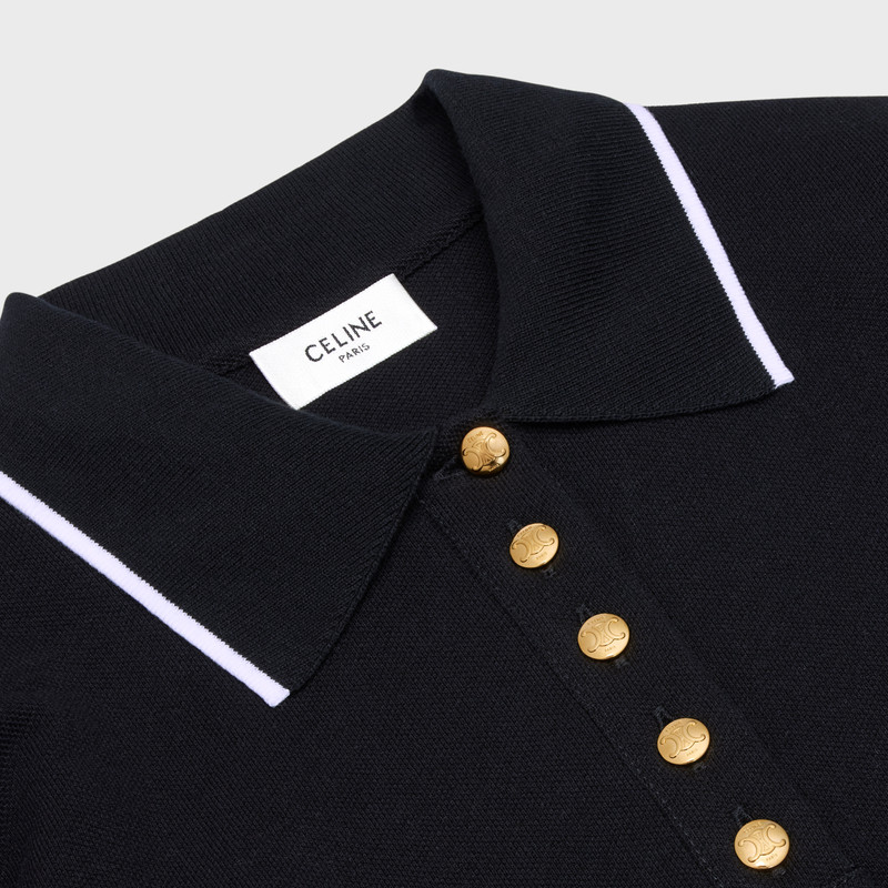 cropped triomphe polo shirt in cotton piqué 3