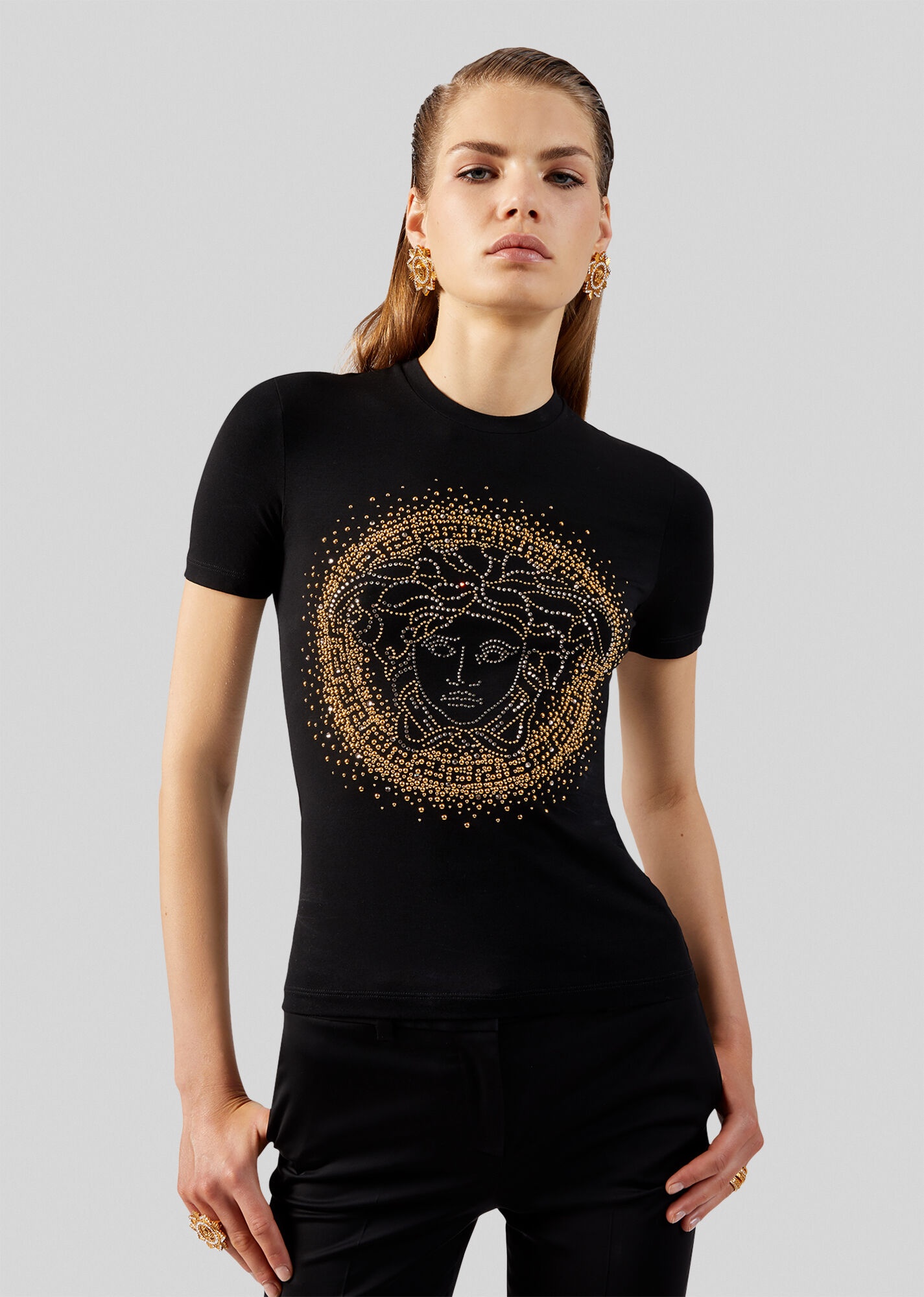 Stud Medusa Slim Fit T-Shirt - 2