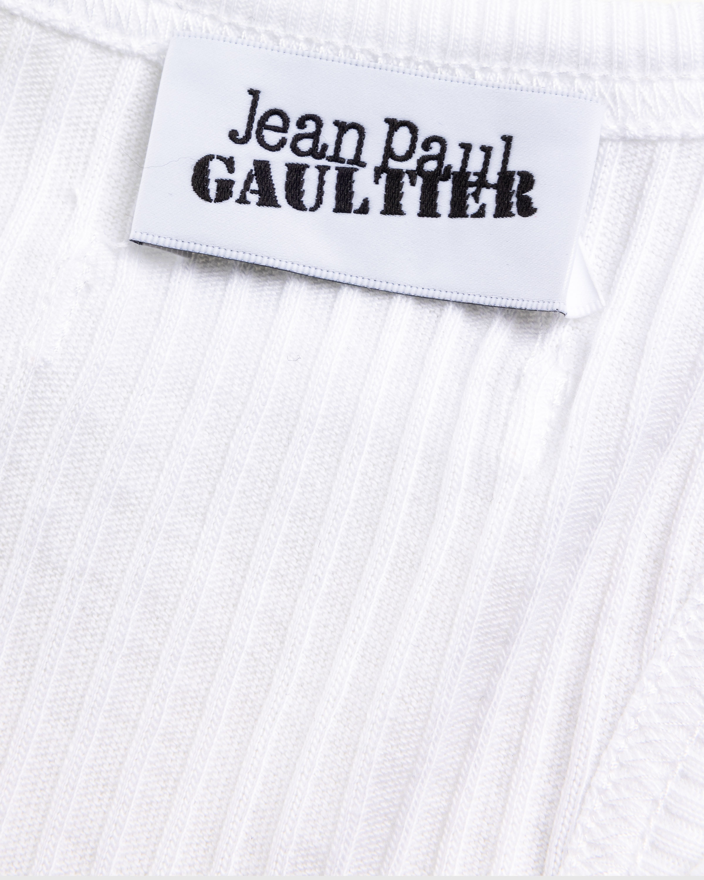 Jean Paul Gaultier – Ribbed Tank Top With Overall Buckles White - 6