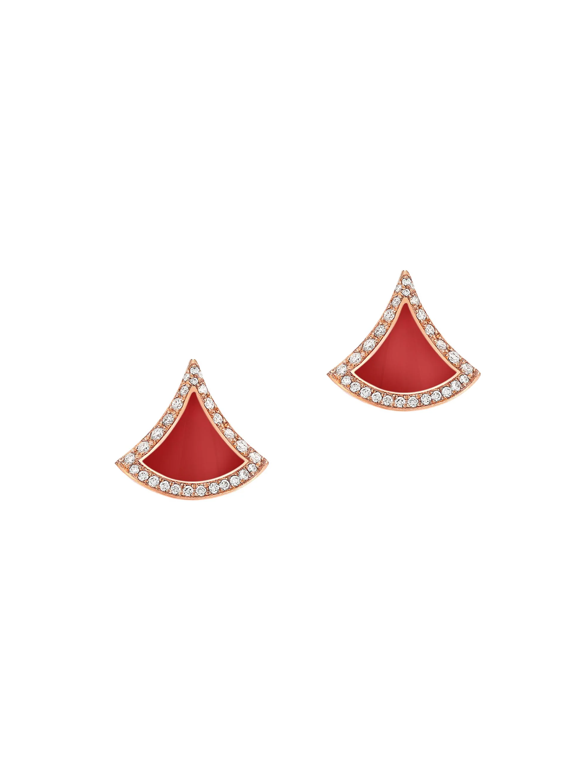 Women's Divas' Dream 18K Rose Gold, Pink Carnelian & 0.10 TCW Diamond Earrings - Pink Gold - 1