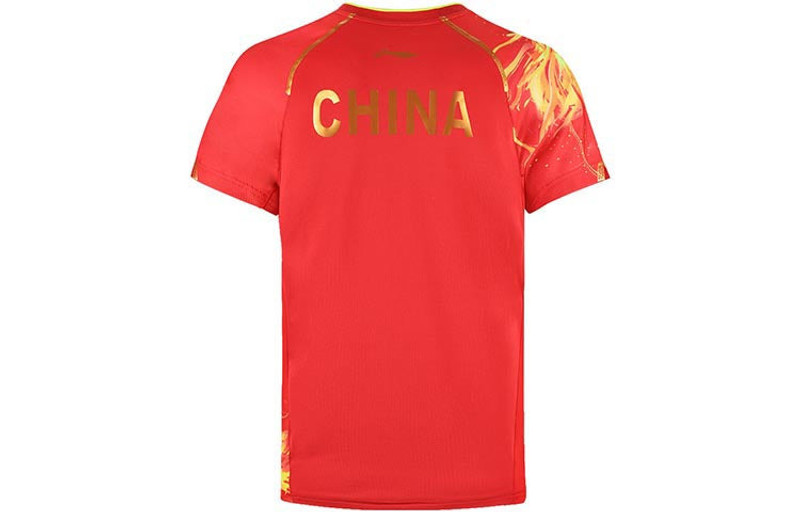 Li-Ning Li-Ning Fast-Dry Table Tennis Dragon T-Shirt 'Red Yellow' AAYR357-1 outlook