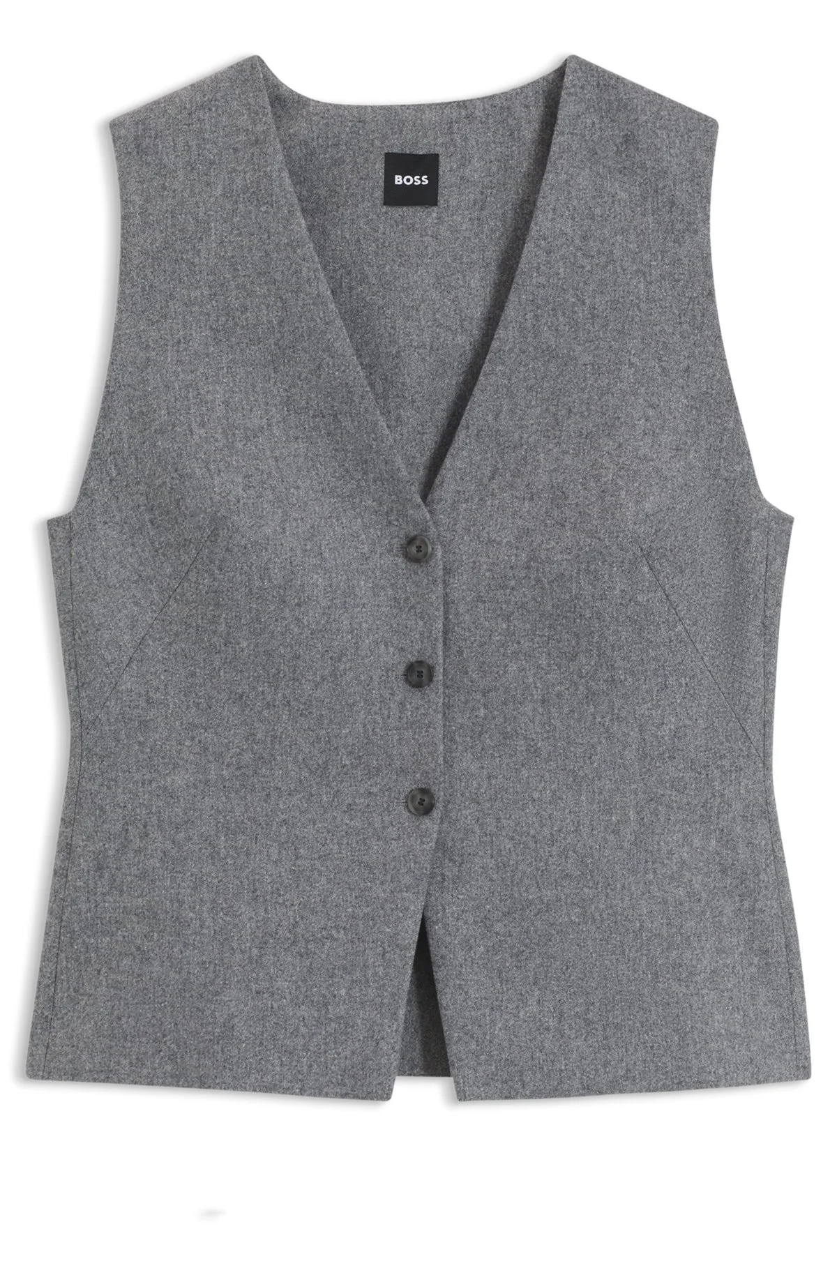 SLIM-FIT VEST IN MELANGE FLANNEL - 1