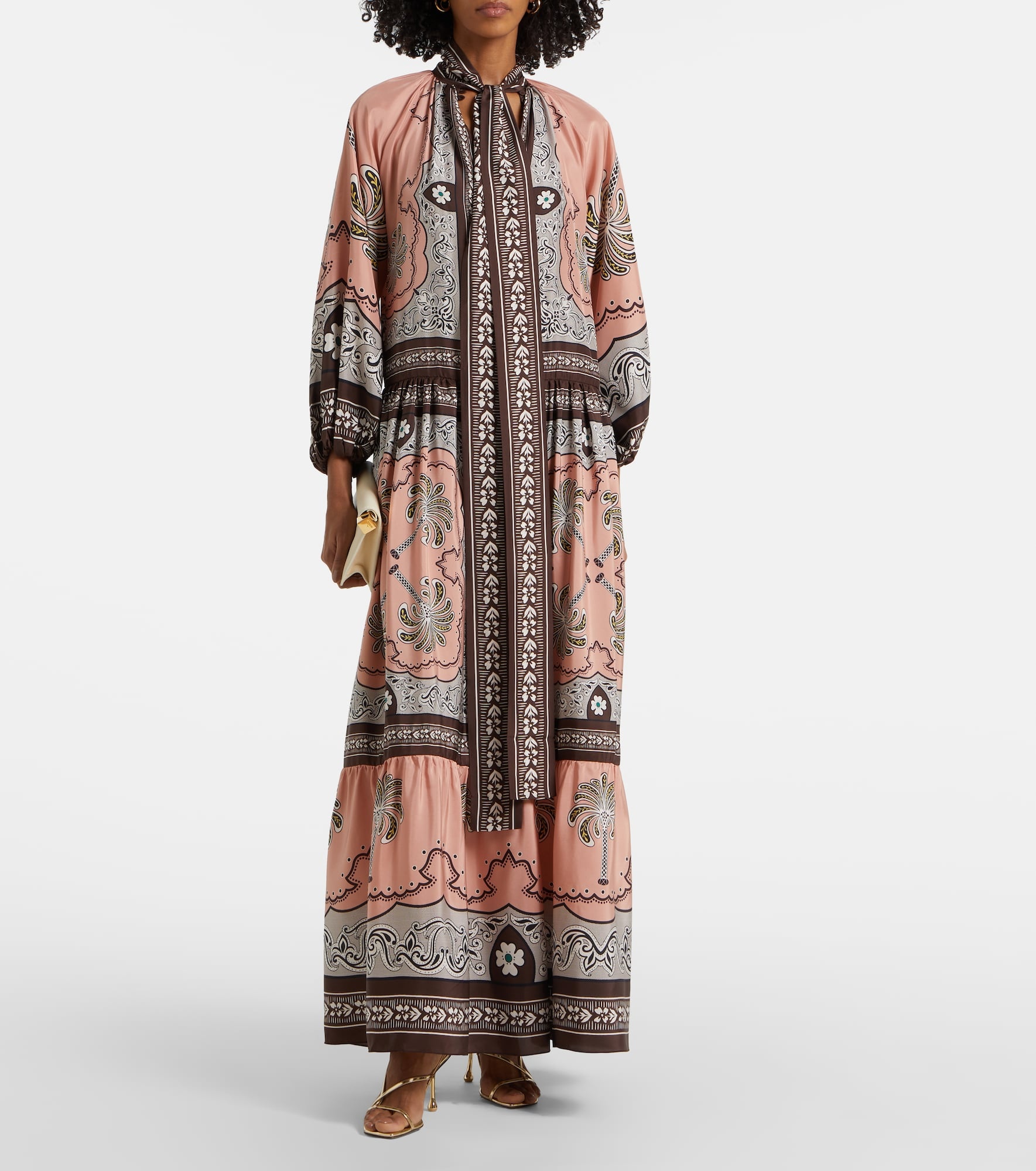 Athena printed silk maxi dress - 2