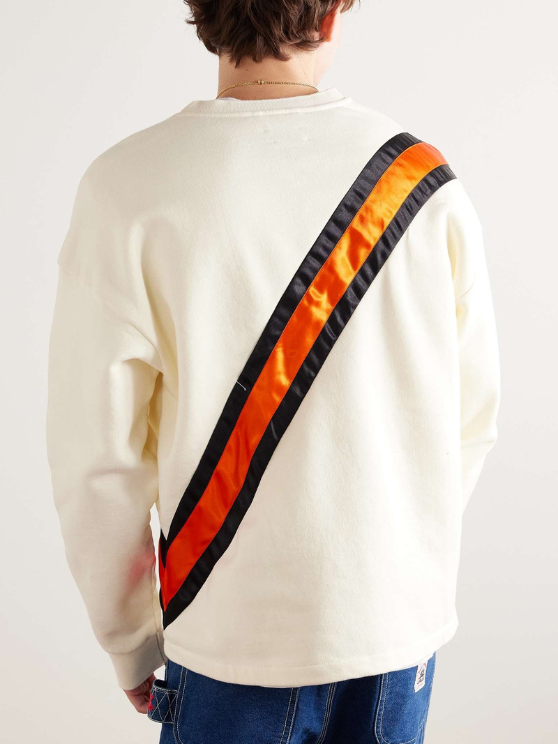 Grad Colors Satin-Trimmed Embroidered Cotton-Jersey Sweatshirt 3